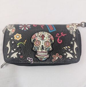 Floral Skull Day Of The Dead Design Women's Wallet